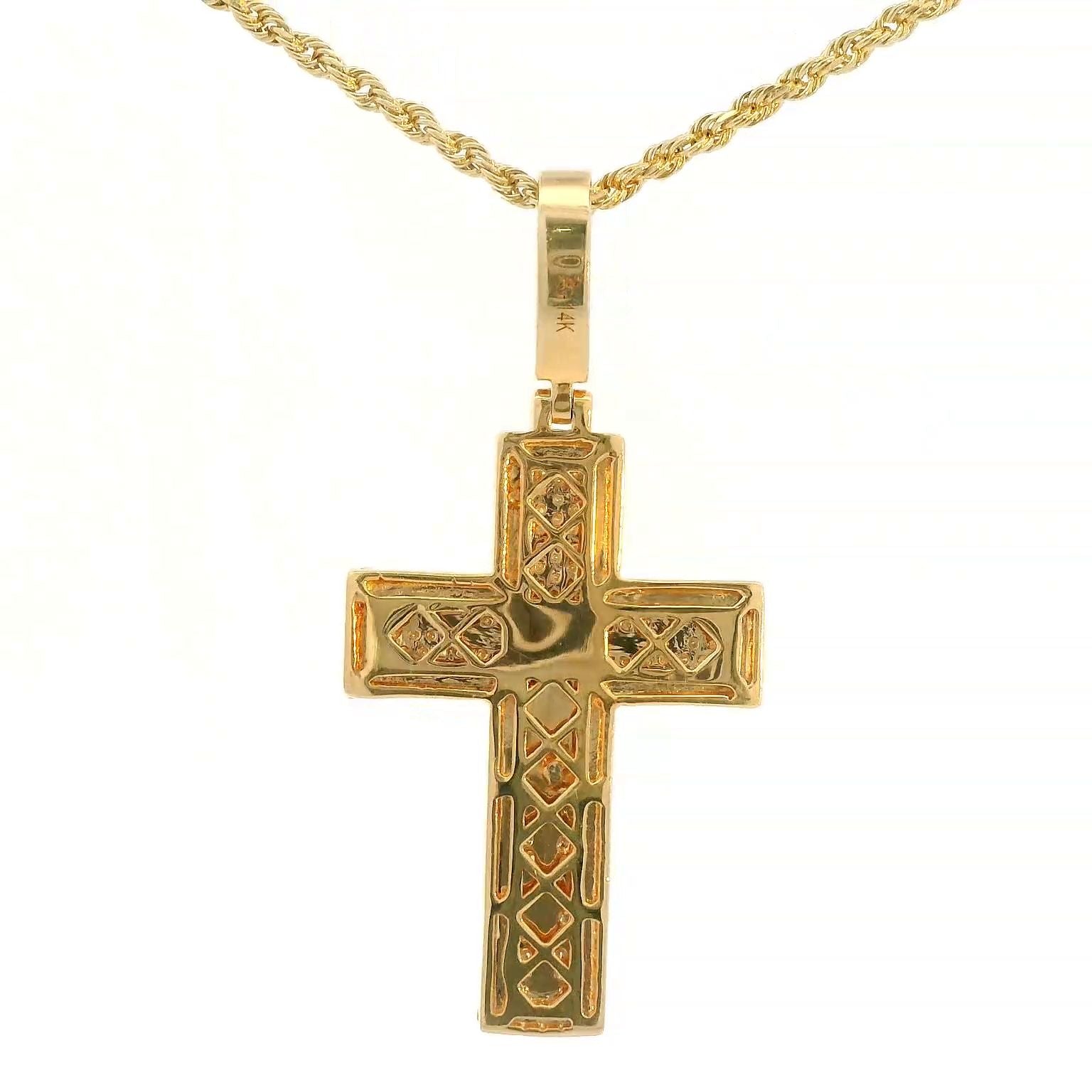 DIAMOND CROSS 14K YELLOW GOLD